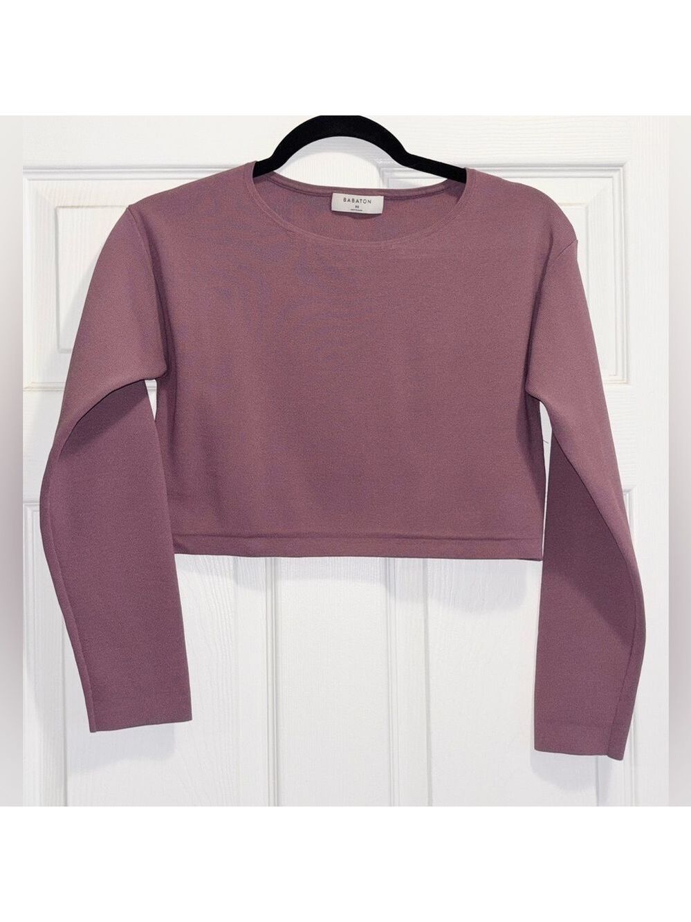 Aritzia Babaton Hessy Long Sleeve Top Sweater in Jupiter Muted Plum Size XS